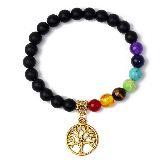 8mm black stone volcanic stone tag life tree shining stone lapis lazuli yellow tiger eye stone yoga bracelet supply d32