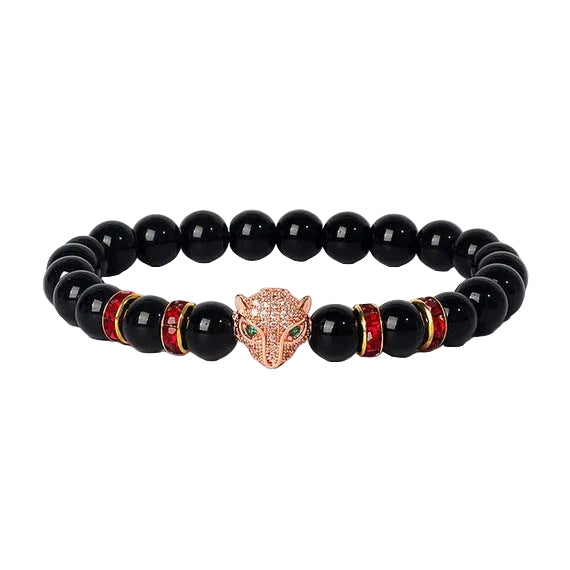 8mm frosted stone  zircon leopard head volcanic stone synthetic turquoise weathering agate beaded bracelet c46