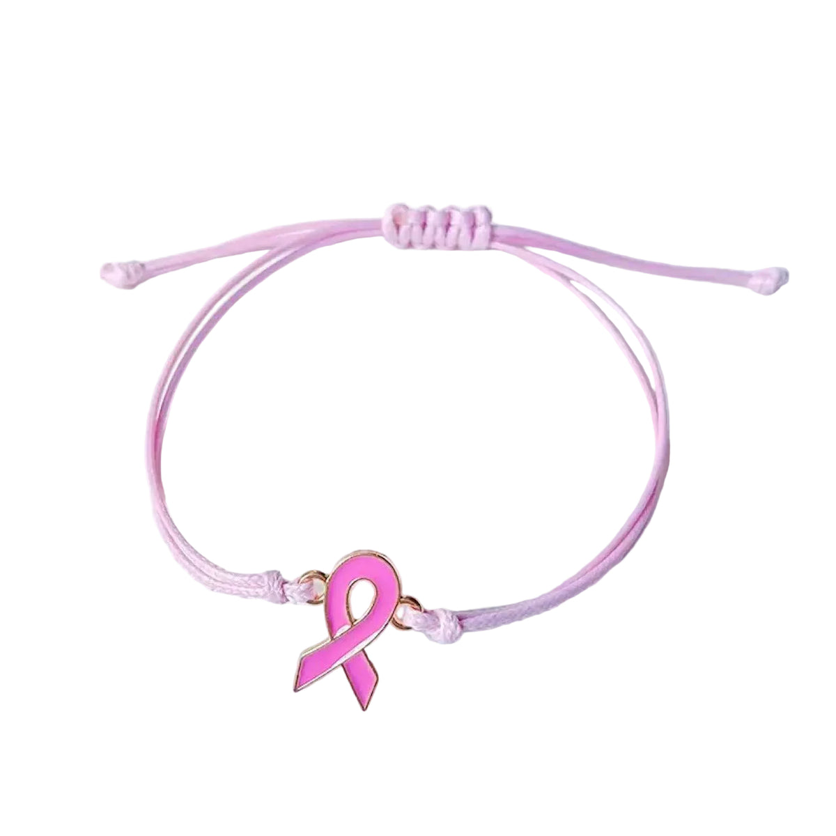 Breast Prevention  Cares for Women's Health Breast Care Day Hand-Woven  Pink Ribbon Bracelet