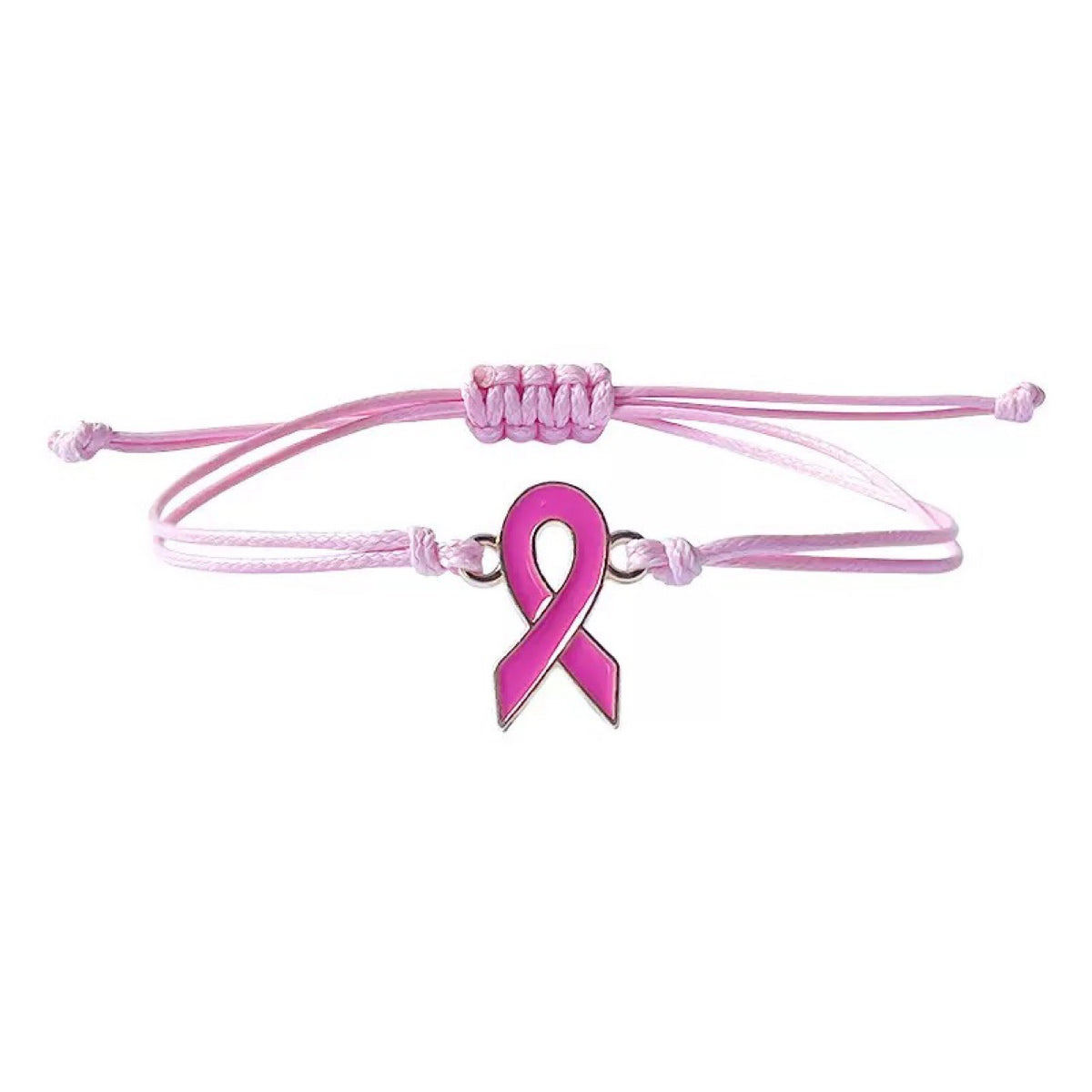 Breast Prevention  Cares for Women's Health Breast Care Day Hand-Woven  Pink Ribbon Bracelet