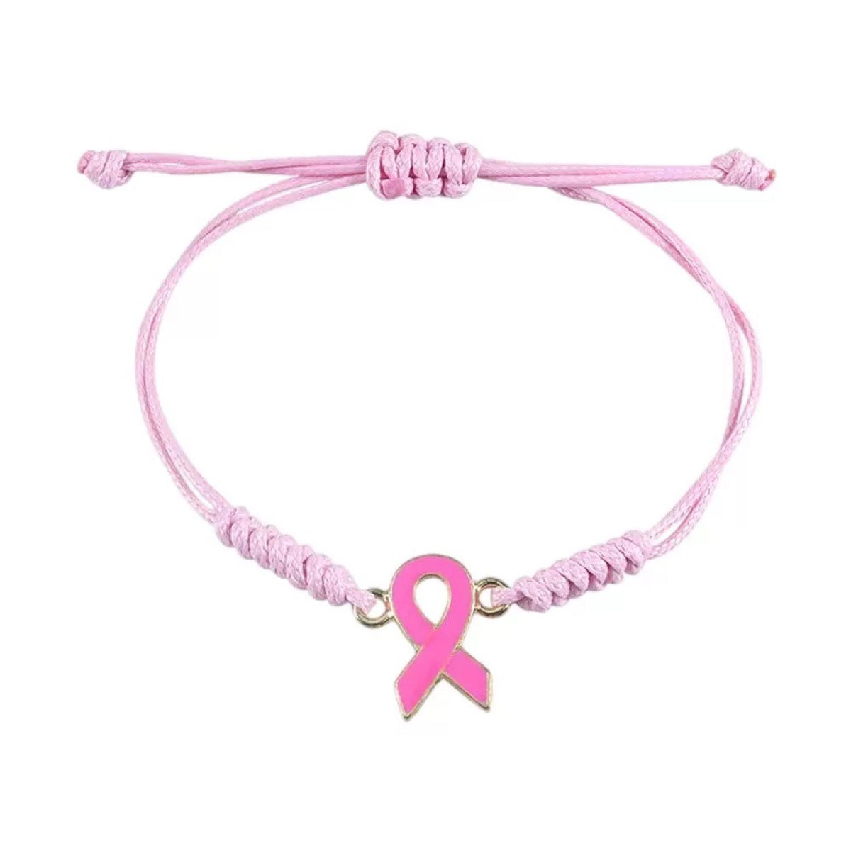 Breast Prevention  Cares for Women's Health Breast Care Day Hand-Woven  Pink Ribbon Bracelet