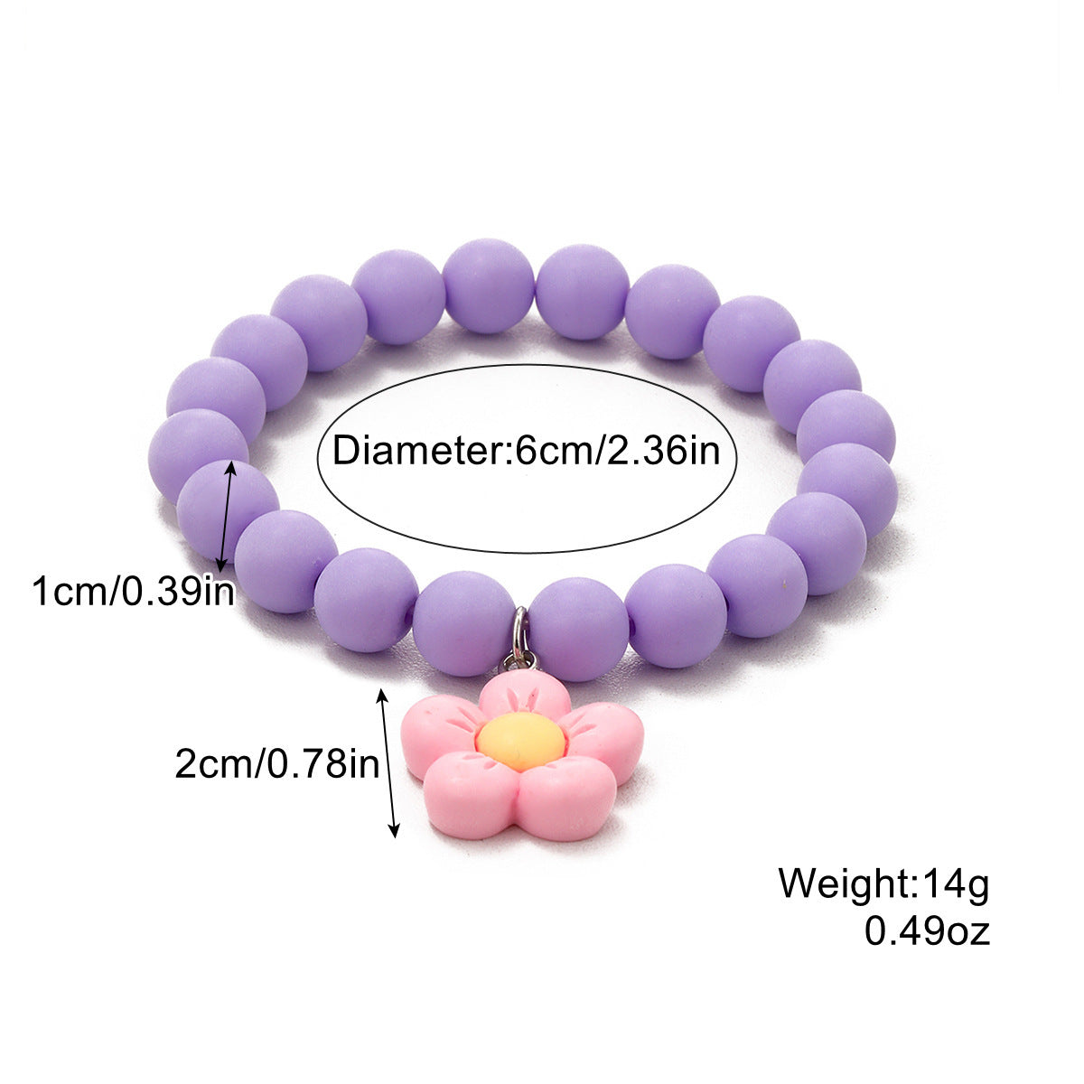 Bohemian Heart-Shaped Acrylic Cute Pink Letter Bracelet Colorful Beaded Bracelet Set