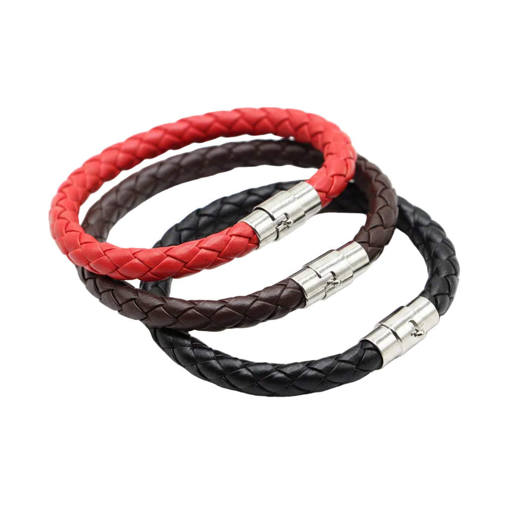 Magnetic buckle PU bracelet wish men's woven leather rope leather couple bracelet