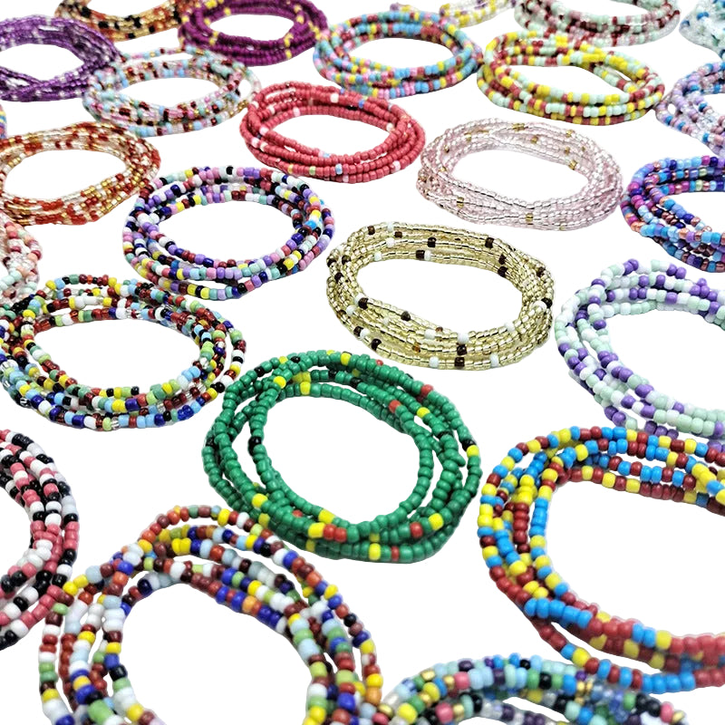 Body Chain with Glass Seed Beads, Fashionable Magic Hand Fish Pendant Accessories, Elastic Handmade Beaded Jewelry Waist Chain