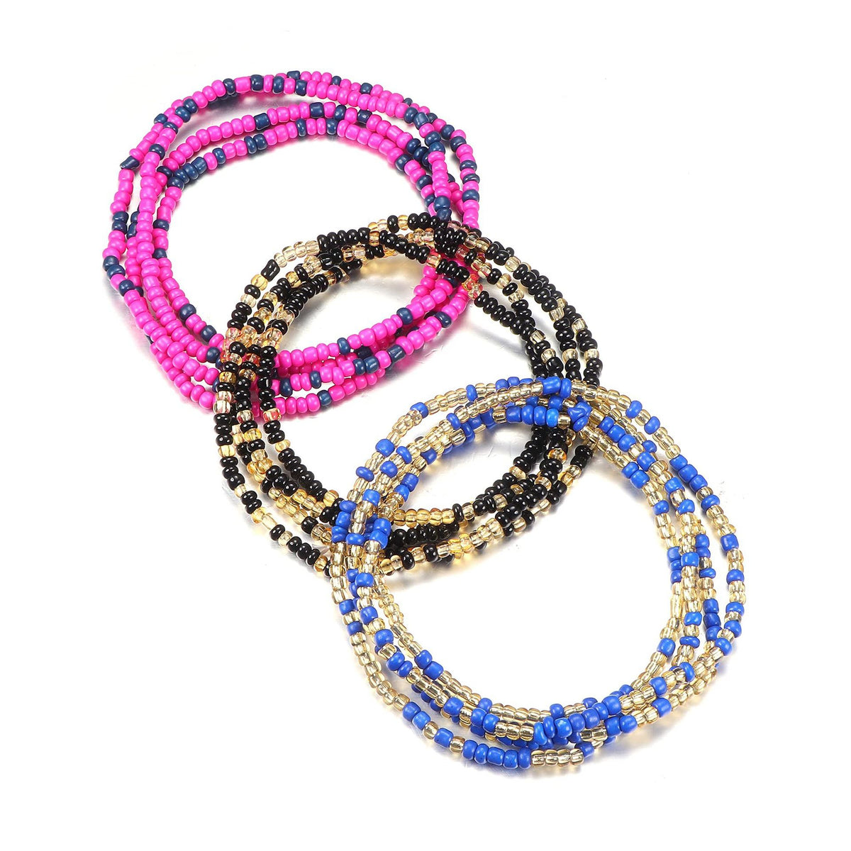 Three-Piece Set of Waist Beads for Women, Navel Style, Plus Size Bikini, Elastic Chain, Body Chain, African Waist Bead Chain
