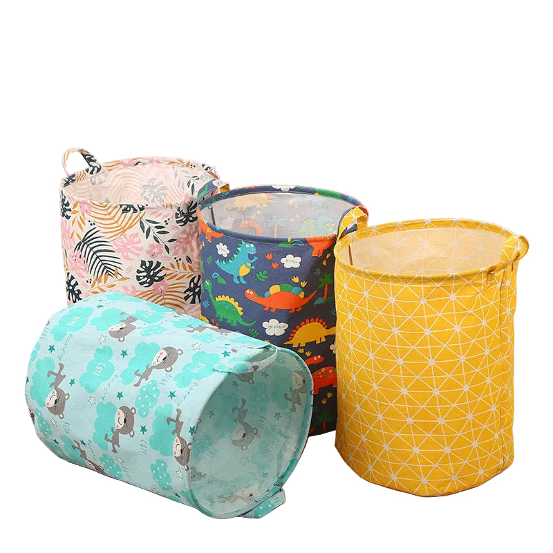 Fabric Dirty Clothes Storage Large Capacity Foldable  Toy Storage Barrel Laundry Basket