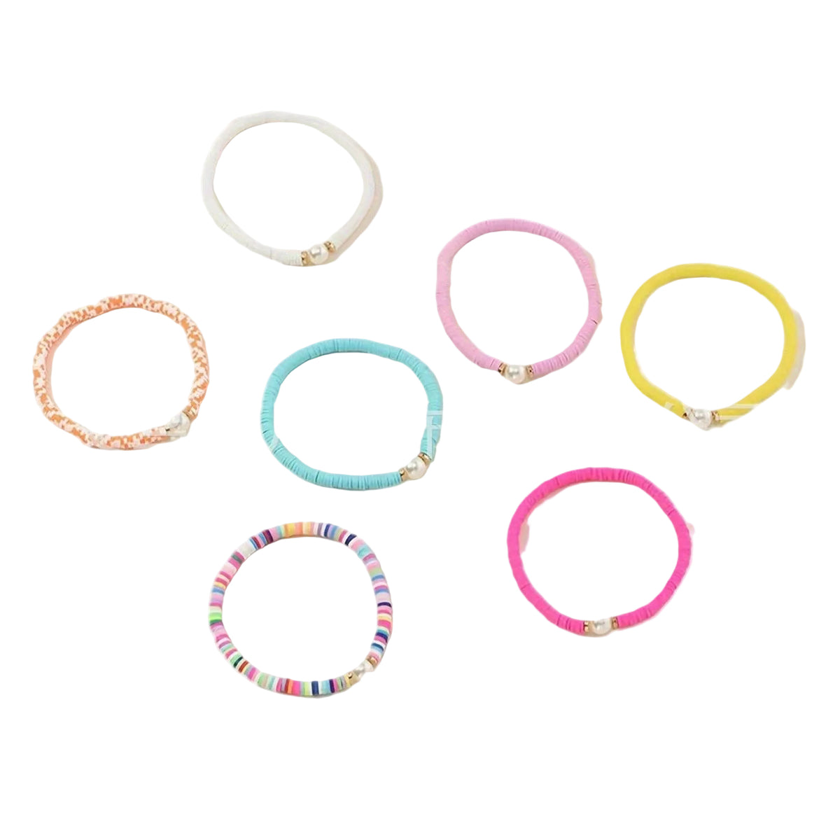 Pearl Flower Handmade Soft Pottery Bracelet Temperament Fashion Color suit Bohemian Style