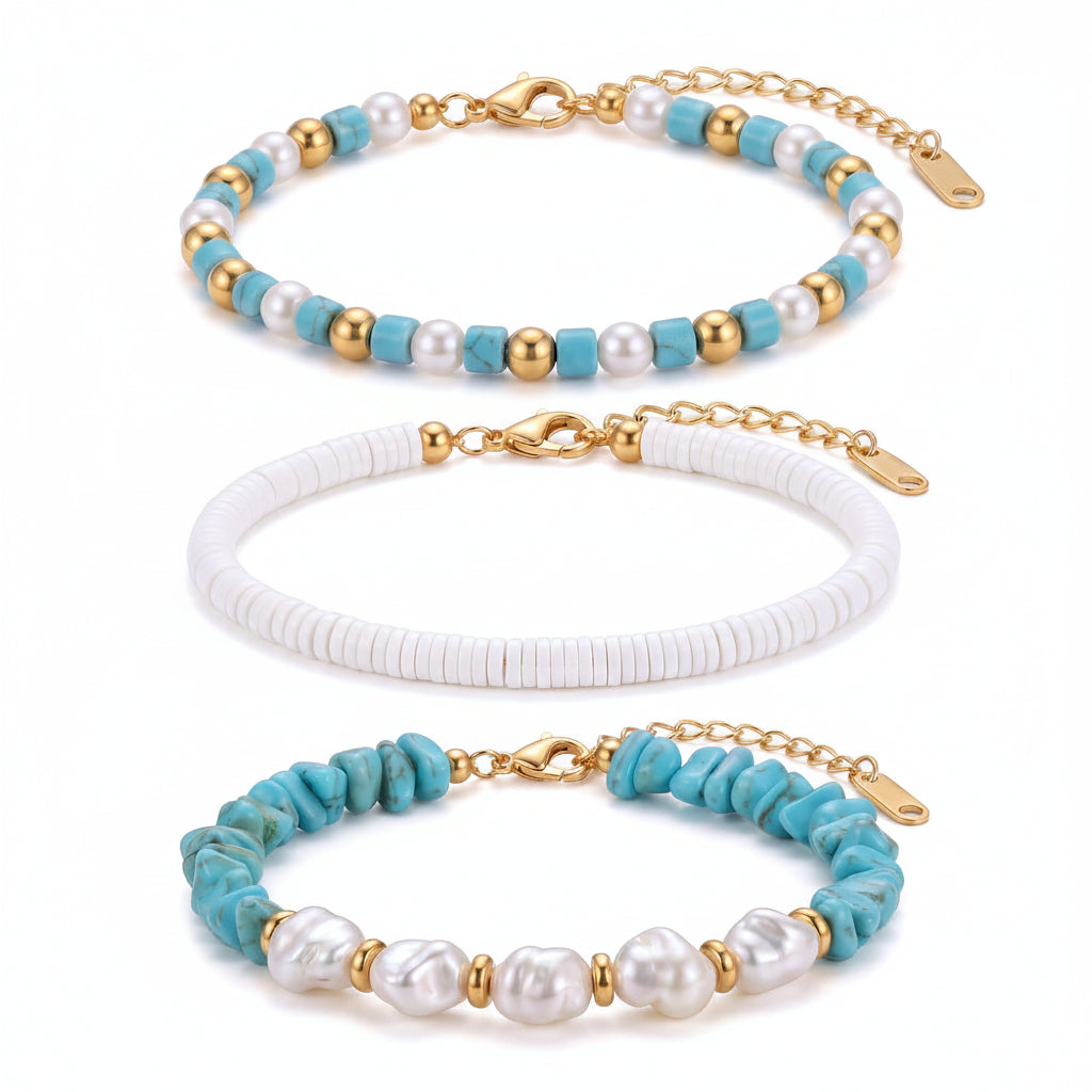 Bohemian Turquoise Pearl Women's Bracelet Jewelry Gift