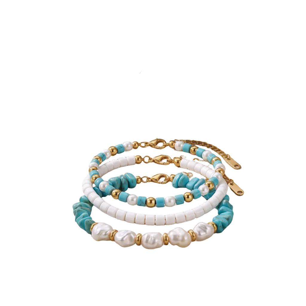 Bohemian Turquoise Pearl Women's Bracelet Jewelry Gift