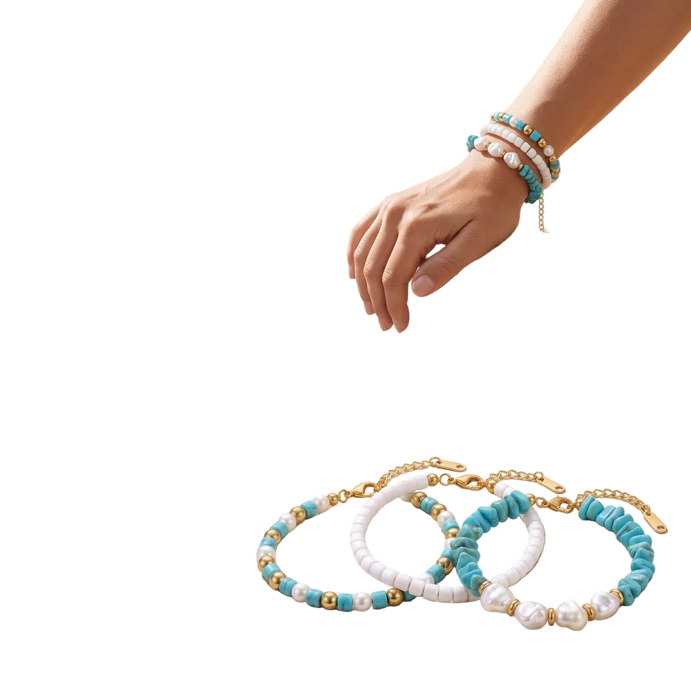 Bohemian Turquoise Pearl Women's Bracelet Jewelry Gift