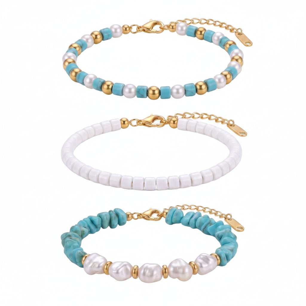 Bohemian Turquoise Pearl Women's Bracelet Jewelry Gift