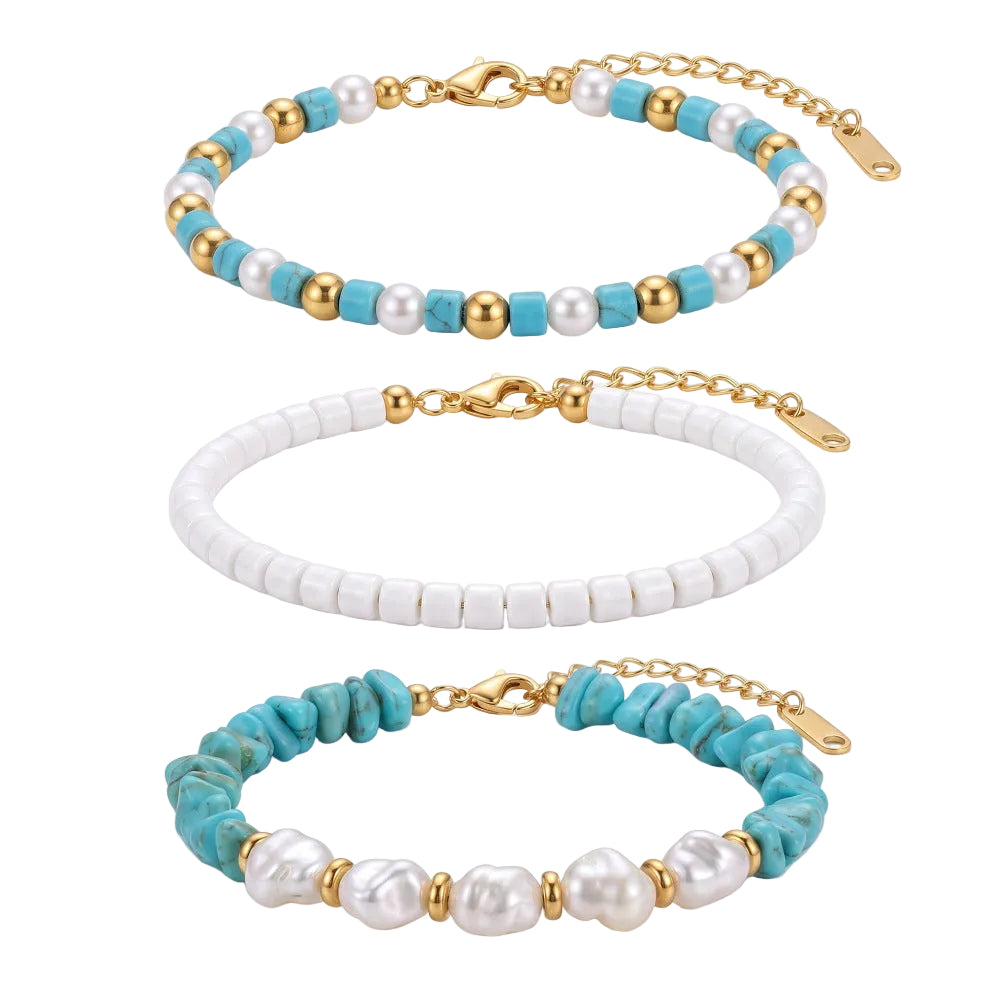 Bohemian Turquoise Pearl Women's Bracelet Jewelry Gift