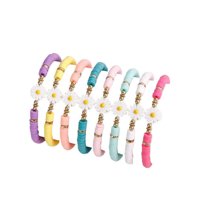 Beach Daisy Soft Pottery Flower Colorful Bracelet Casual Accessories Hand Jewelry