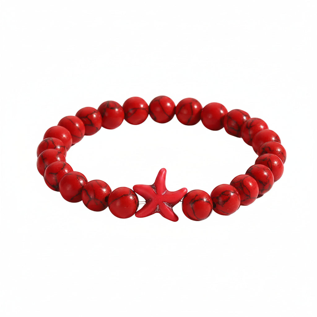 Starfish Handmade Beaded Bracelet, Fashionable Commuter Style Elastic Cord