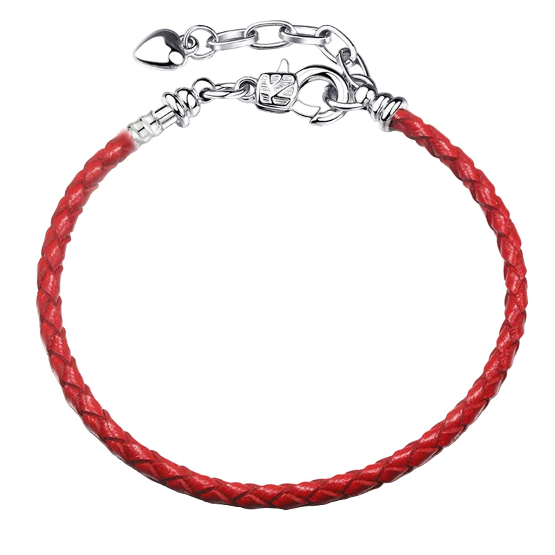 Transporter Finished Red  Love Extension Chain Lobster Buckle Leather Rope Leather Bracelet