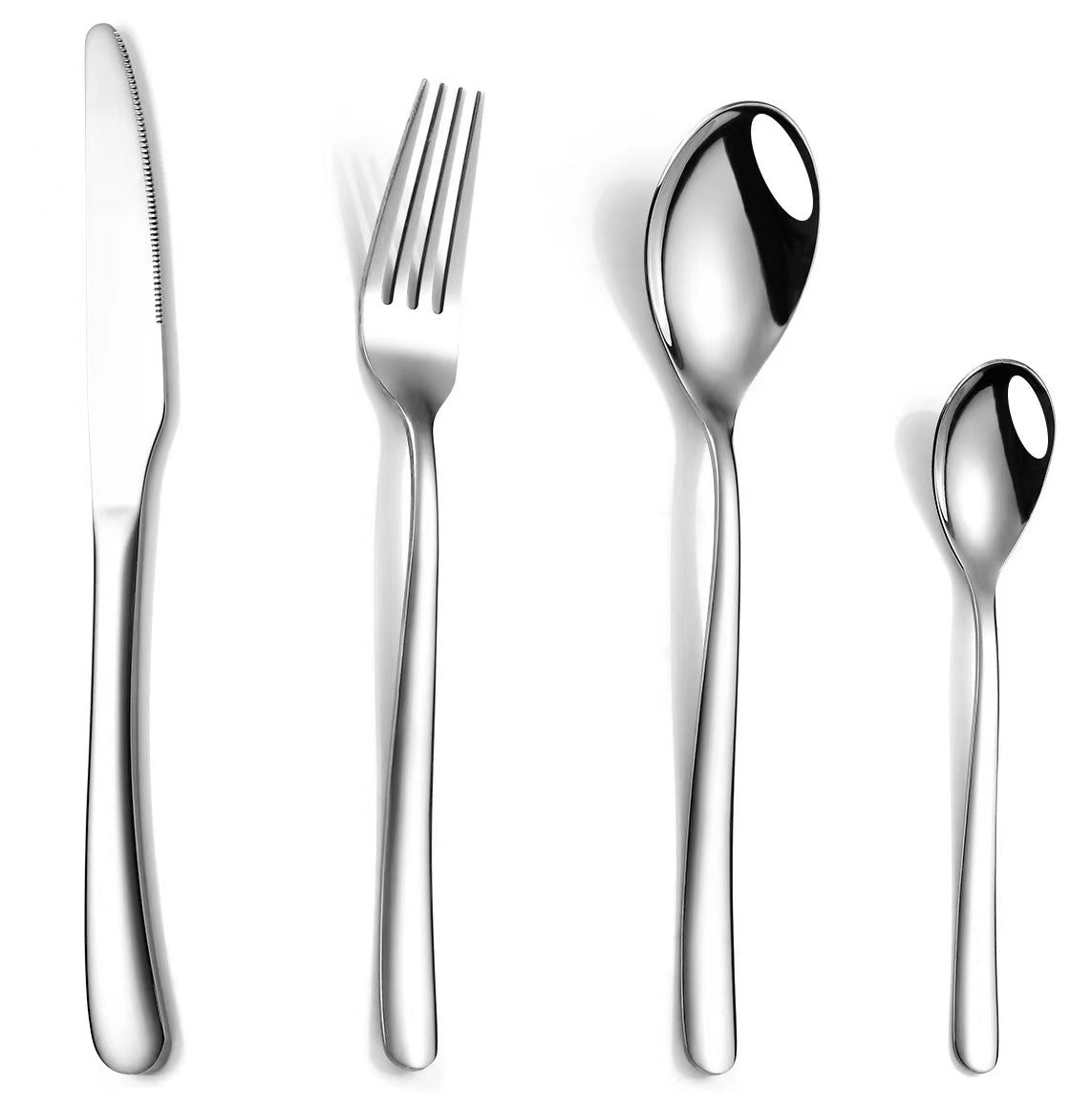 Stainless Steel Moonlight Series Western Food Tableware Set Nordic Style Knife, Fork and Spoon Four-piece Set Hotel Gift Tableware