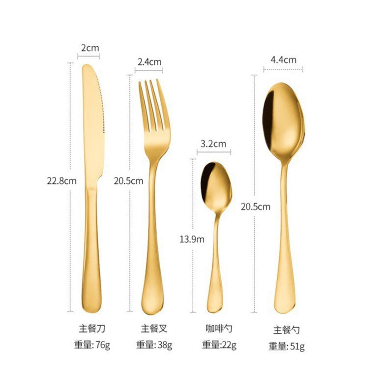 Stainless Steel Amazon 1010 Cutlery Set 24-Piece Gift Box Western Steak Knife, Fork, Spoon Gift Set