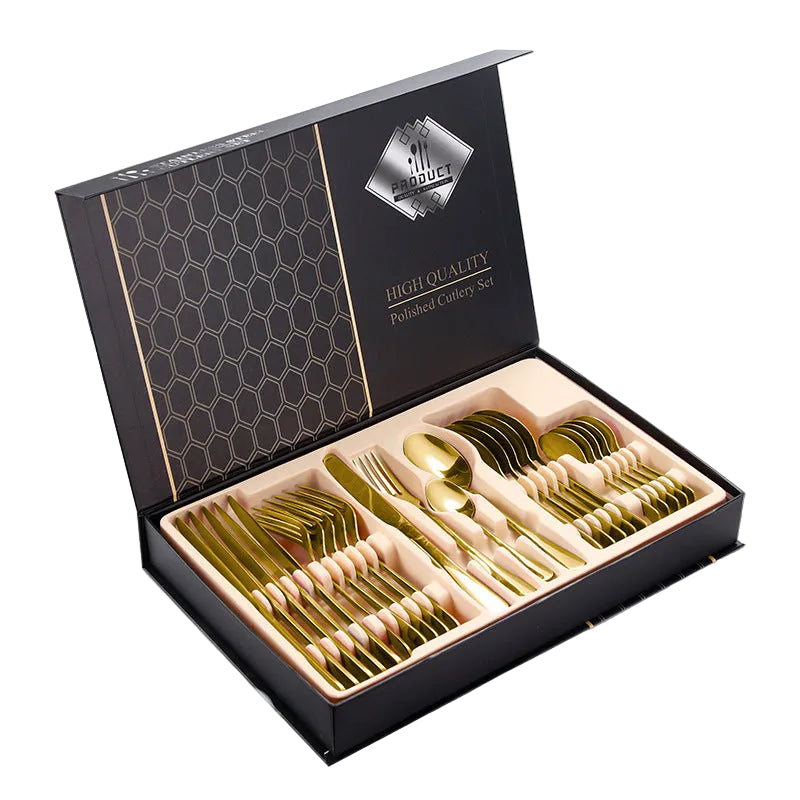 Stainless steel  24 pieces suit Western steak knife fork spoon gift box tableware suit