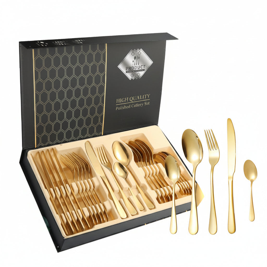 Stainless steel  24 pieces suit Western steak knife fork spoon gift box tableware suit