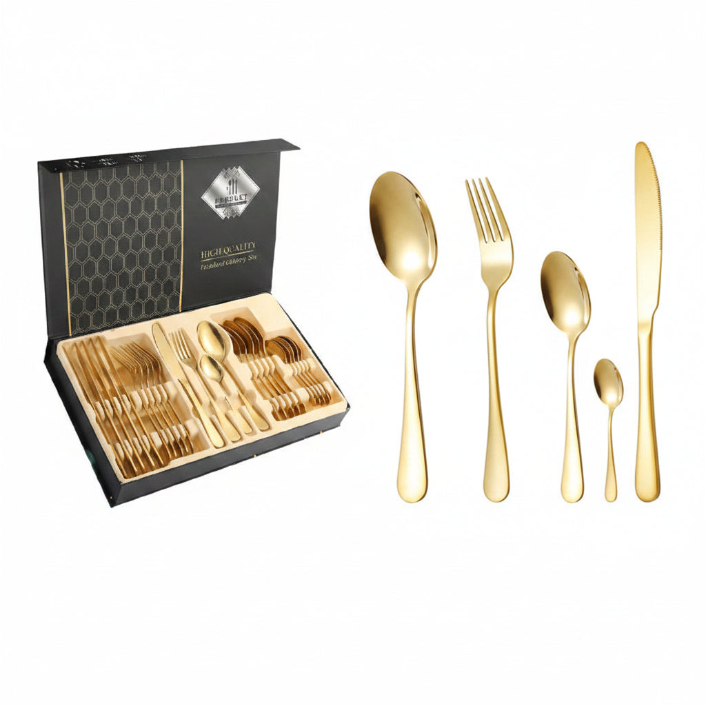 Stainless steel  24 pieces suit Western steak knife fork spoon gift box tableware suit