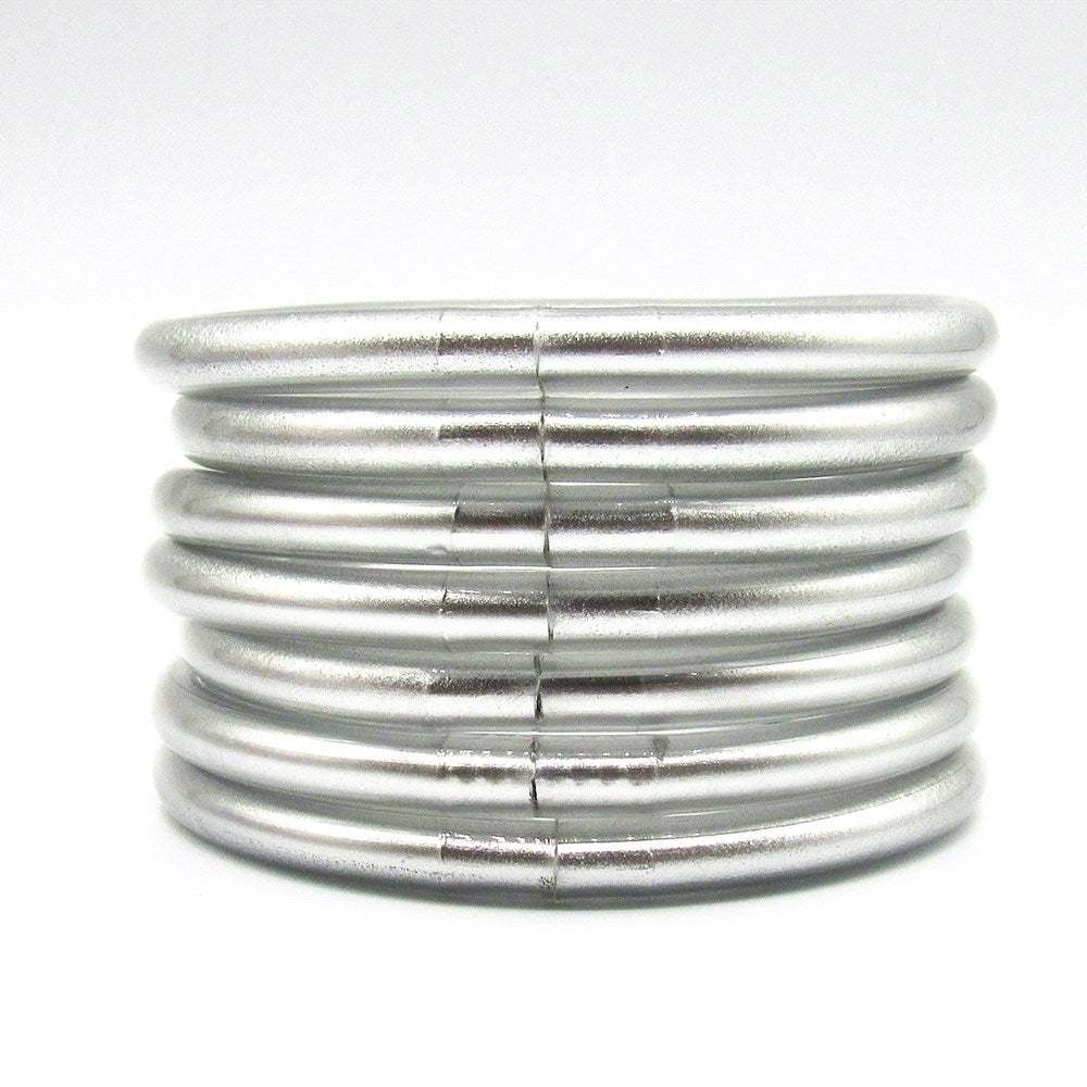 Amazon hot sale PVC silicone tube gold powder bracelet cross-border Jelly bangles hot bracelet 7 Layers