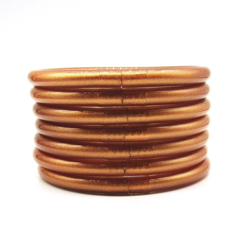 Amazon hot sale PVC silicone tube gold powder bracelet cross-border Jelly bangles hot bracelet 7 Layers