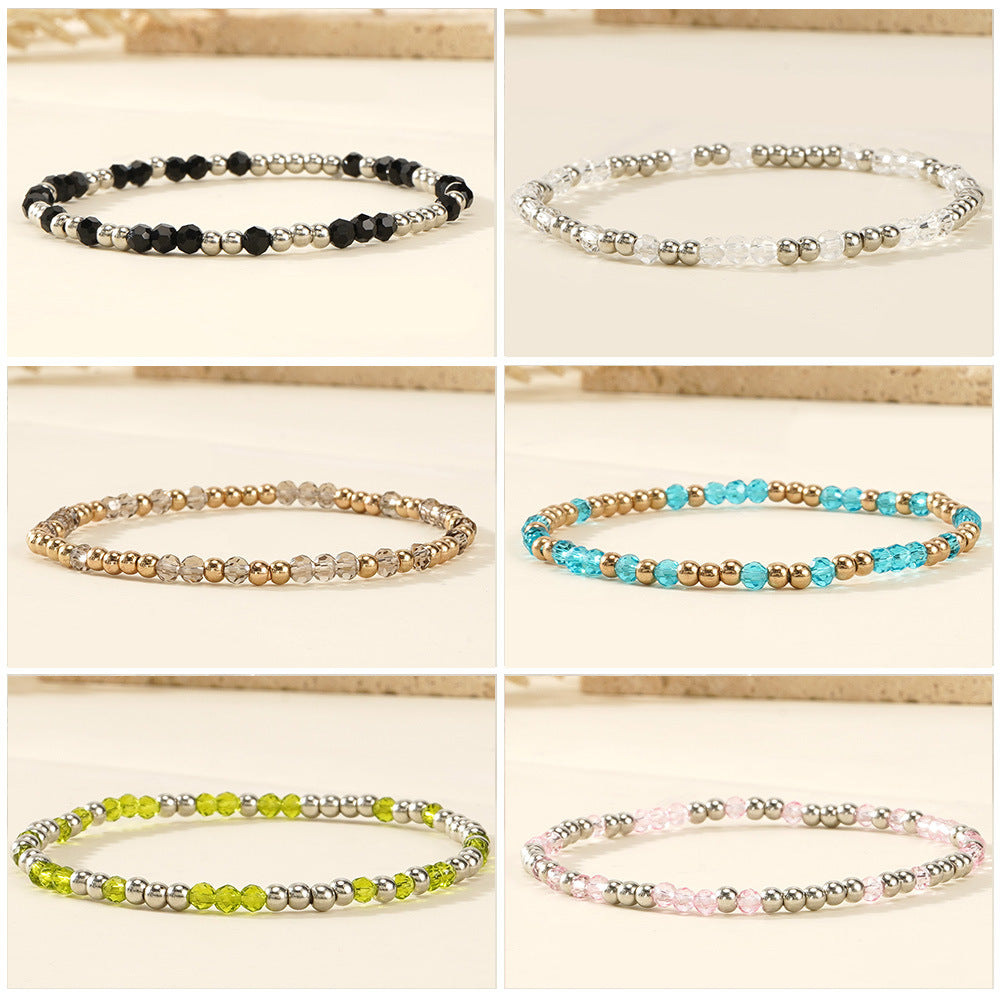 Cross-border Hot Crystal Bracelet Couple Fashion New Bracelet European and American Handmade Beaded Fashion High-end Sense Bracelet