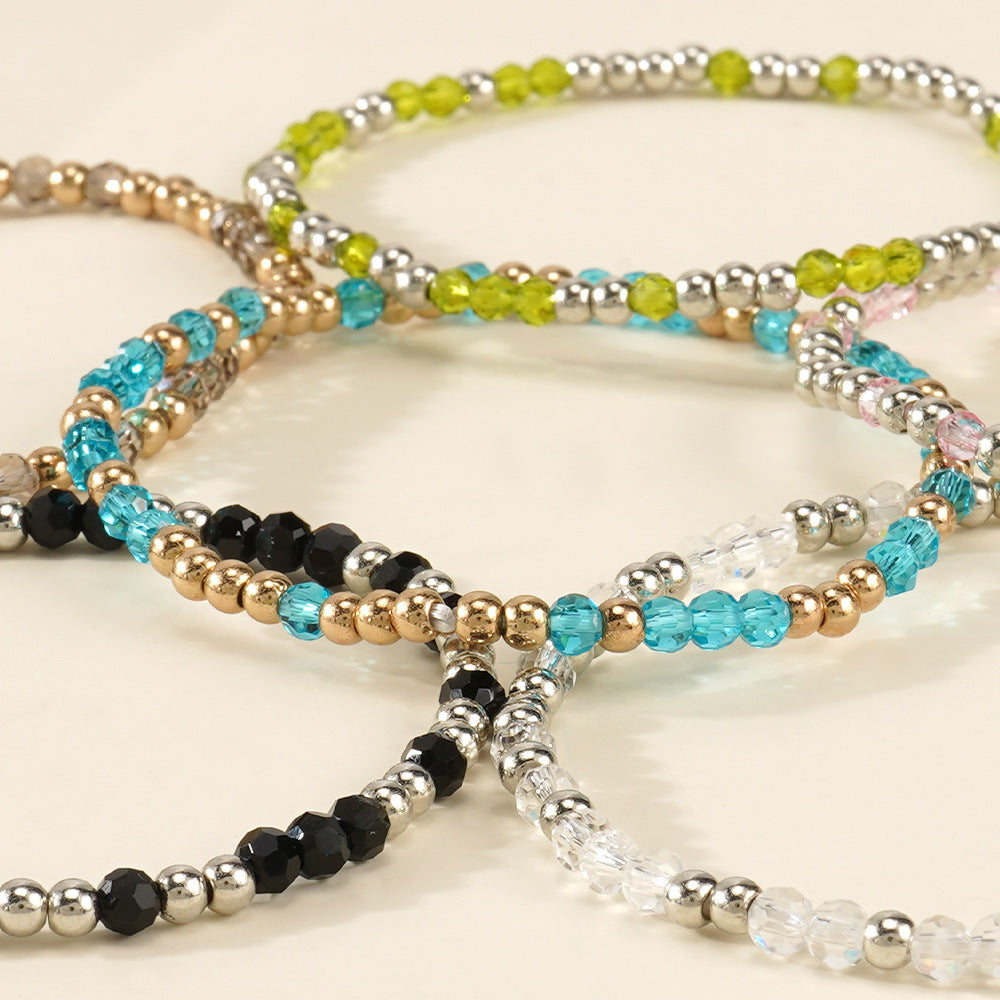 Cross-border Hot Crystal Bracelet Couple Fashion New Bracelet European and American Handmade Beaded Fashion High-end Sense Bracelet
