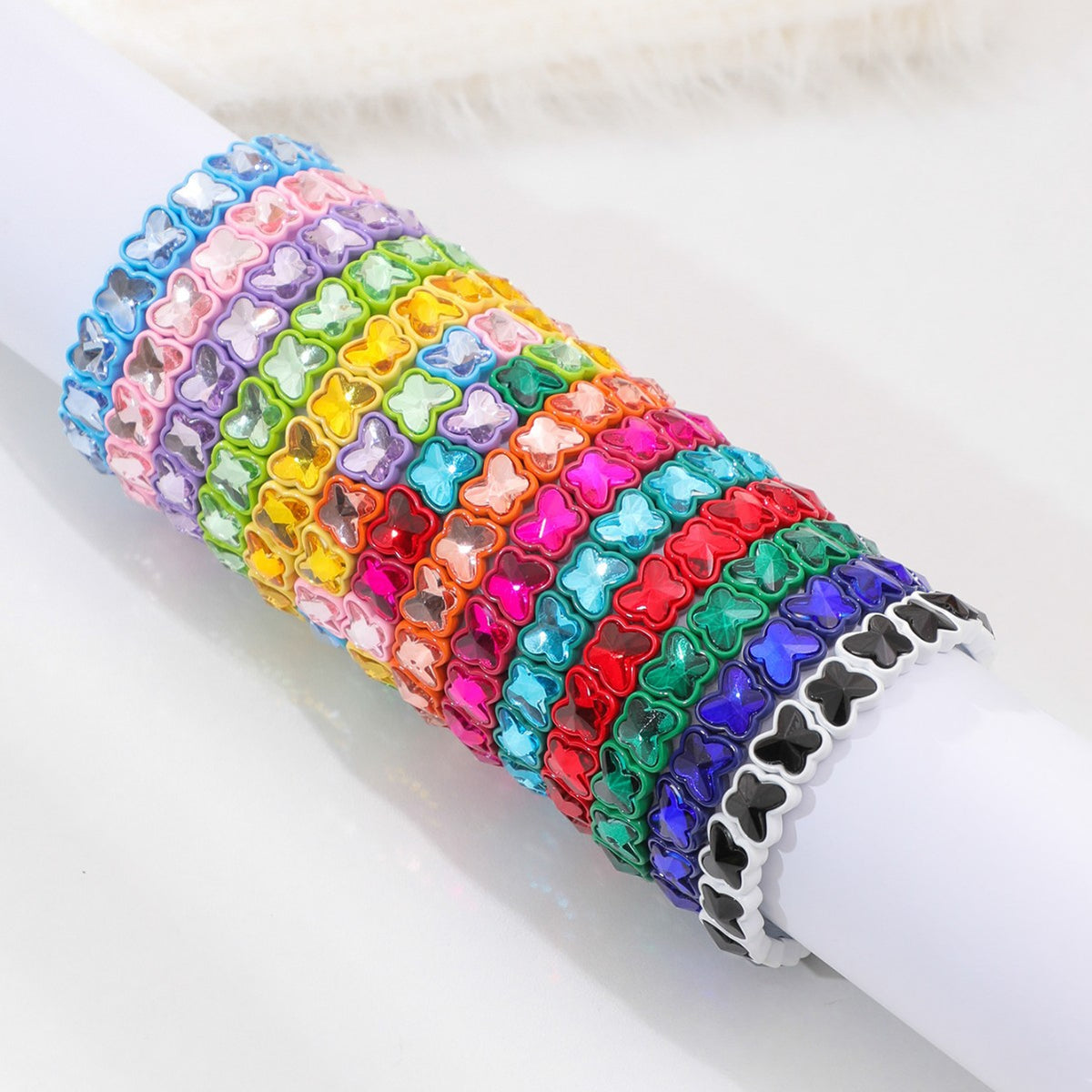 Colorful Candy Dopamine Bracelet for Women, Fresh Butterfly Alloy Bracelet DIY Manufacturer Wholesale