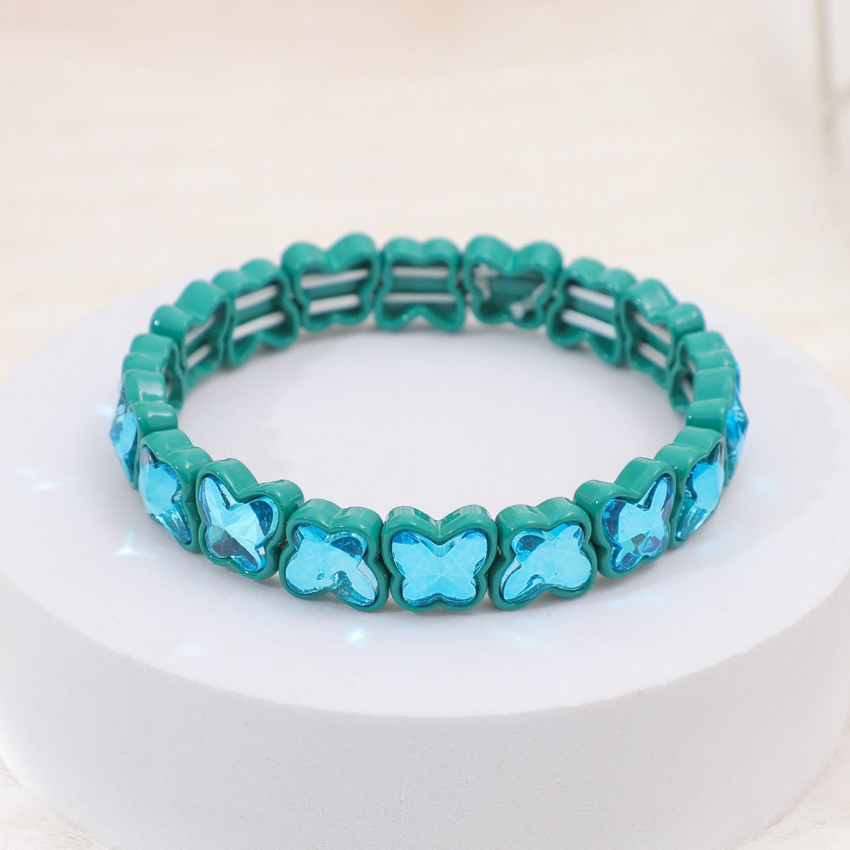 Colorful Candy Dopamine Bracelet for Women, Fresh Butterfly Alloy Bracelet DIY Manufacturer Wholesale