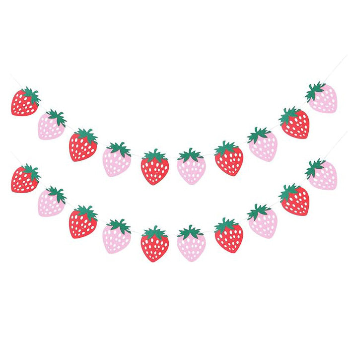 Felt Material Strawberry Love Sunflower Banner Garland Baby Shower Strawberry Birthday Party Decoration