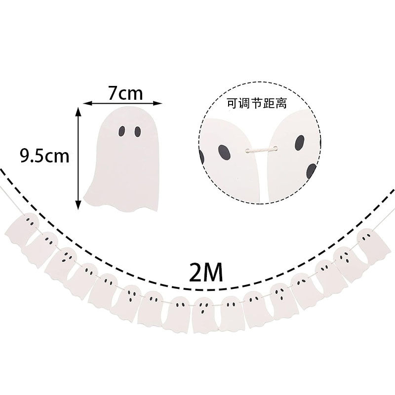 Halloween Ghost Garland - Scary Halloween Decorations, Ghost Banner, Halloween Decorations Indoor, Ghost