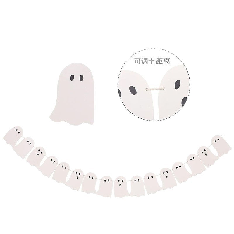 Halloween Ghost Garland - Scary Halloween Decorations, Ghost Banner, Halloween Decorations Indoor, Ghost
