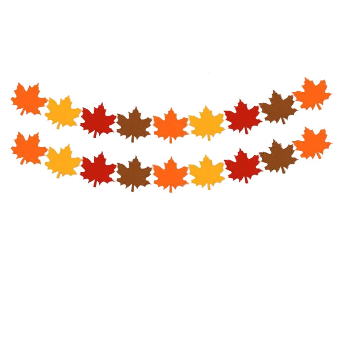 Fall Felt Wreath Maple Leaf Hanging Banner Suitable for Fall Thanksgiving Party Supplies Decoration Ornaments