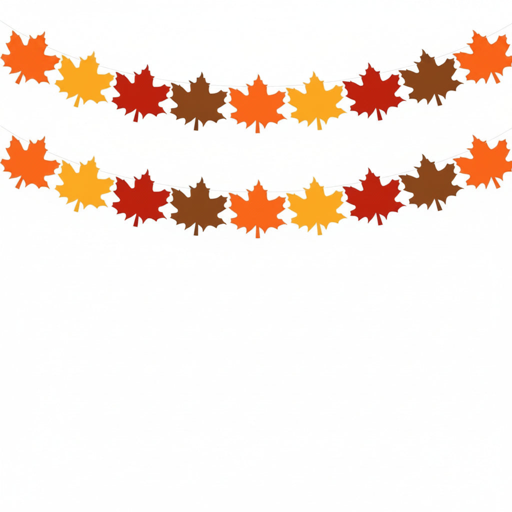 Fall Felt Wreath Maple Leaf Hanging Banner Suitable for Fall Thanksgiving Party Supplies Decoration Ornaments