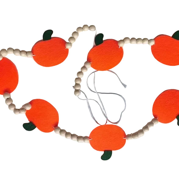 Autumn Home Decor Felt Leaves Pumpkin Wooden Beads Garments Leaves Banner Halloween Thanksgiving Decorative Hanging Ornaments