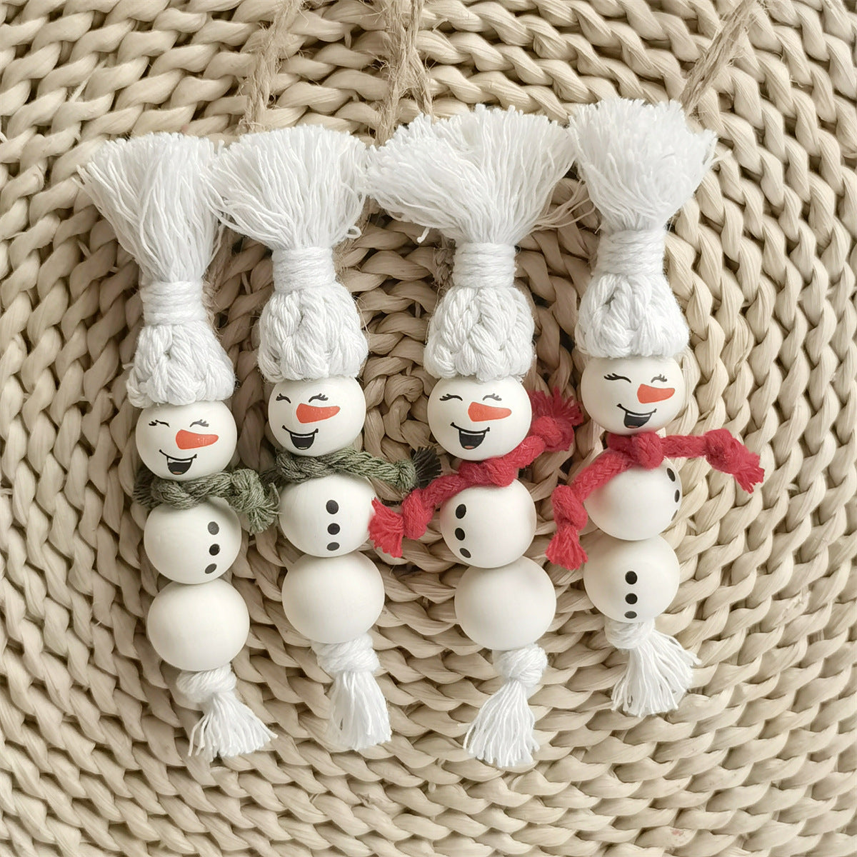 Merry Christmas Snowman Pendant Christmas Tree Decoration Hanging Ornaments Hand-woven Christmas Gifts Cross-border Foreign Trade Sources