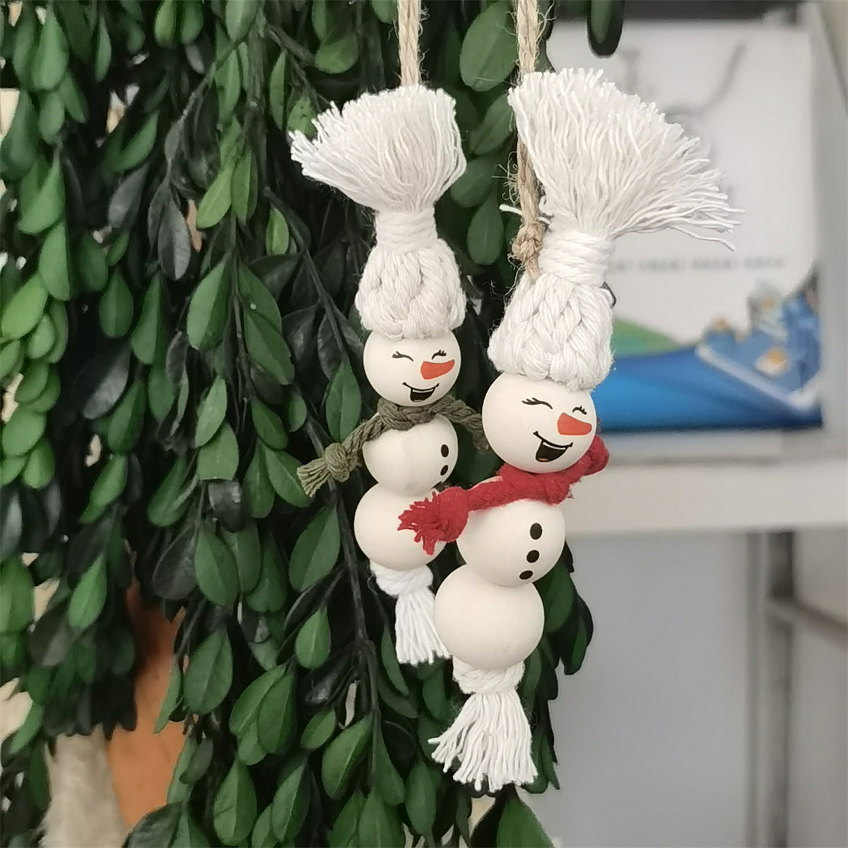 Merry Christmas Snowman Pendant Christmas Tree Decoration Hanging Ornaments Hand-woven Christmas Gifts Cross-border Foreign Trade Sources