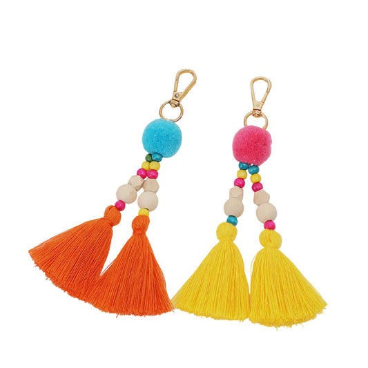 Wooden beads color tassel bag accessories pendant decoration