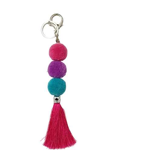 Tassel cashmere fur ball car key chain plush hanging jewelry creative cute key women's bag