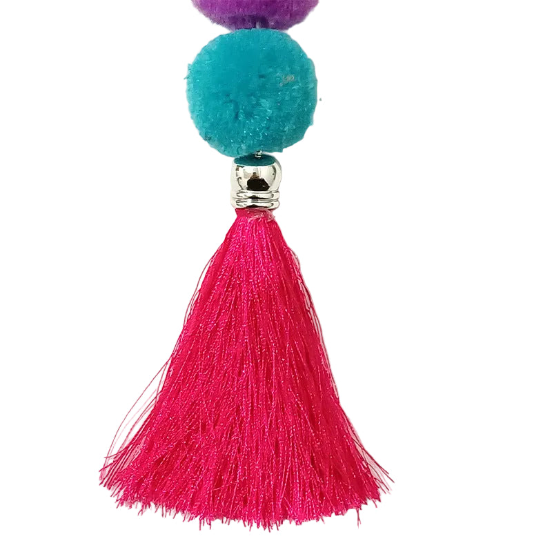 Tassel cashmere fur ball car key chain plush hanging jewelry creative cute key women's bag