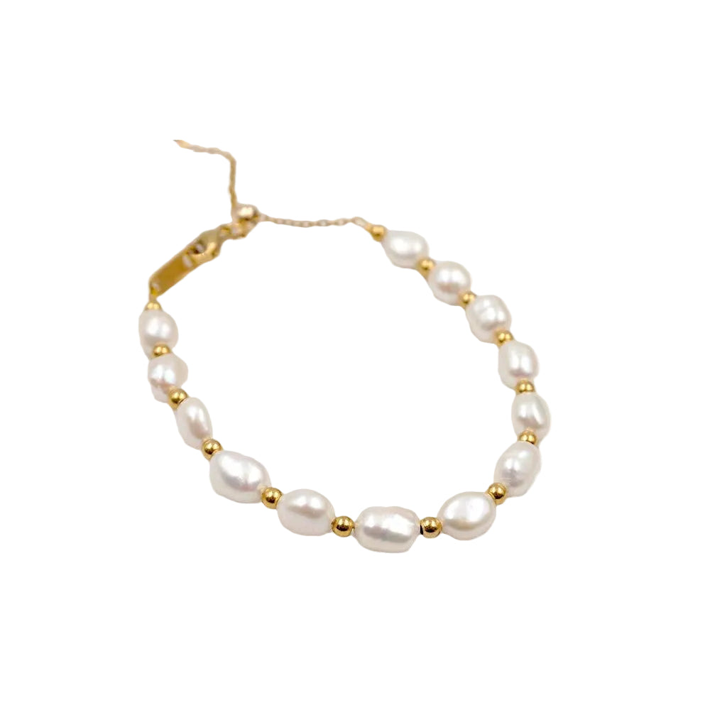 Simple Adjustable Pearl Colorful Jade Bracelet Spring and Summer Hand Jewelry Freshwater Pearl Hand Jewelry
