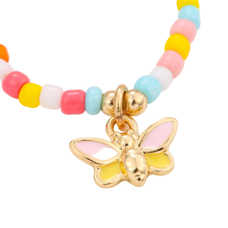 2PCs Mixed Color Beaded Star Smiley Multi-Row Stacked Summer Ring /Finger Rings/Toe Rings Set for Women