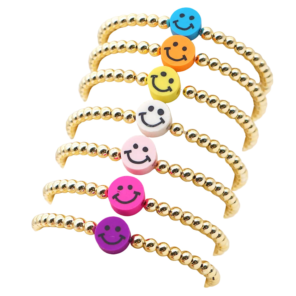 Bohemian Smiley All-match Handmade Woven Gold Bead Bracelet
