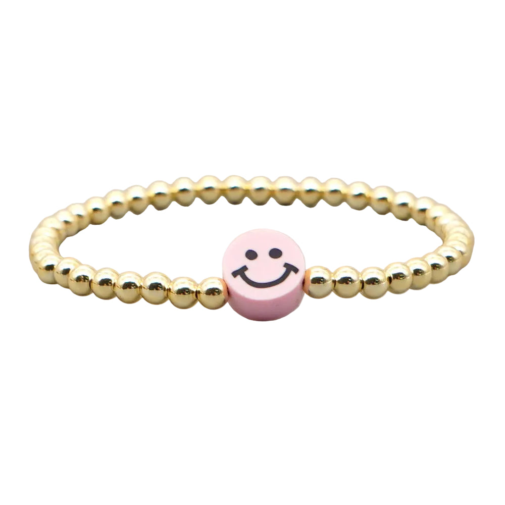 Bohemian Smiley All-match Handmade Woven Gold Bead Bracelet