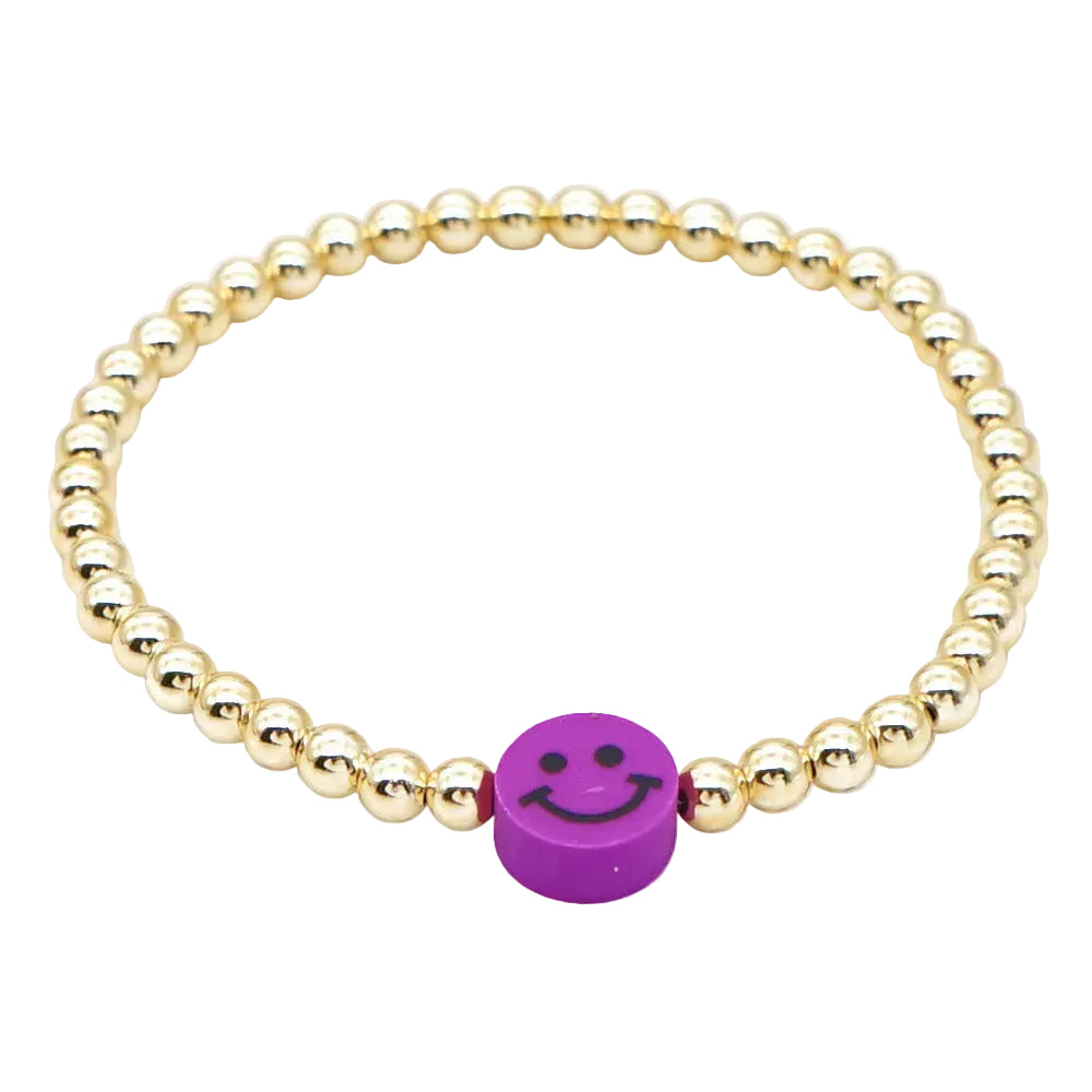 Bohemian Smiley All-match Handmade Woven Gold Bead Bracelet