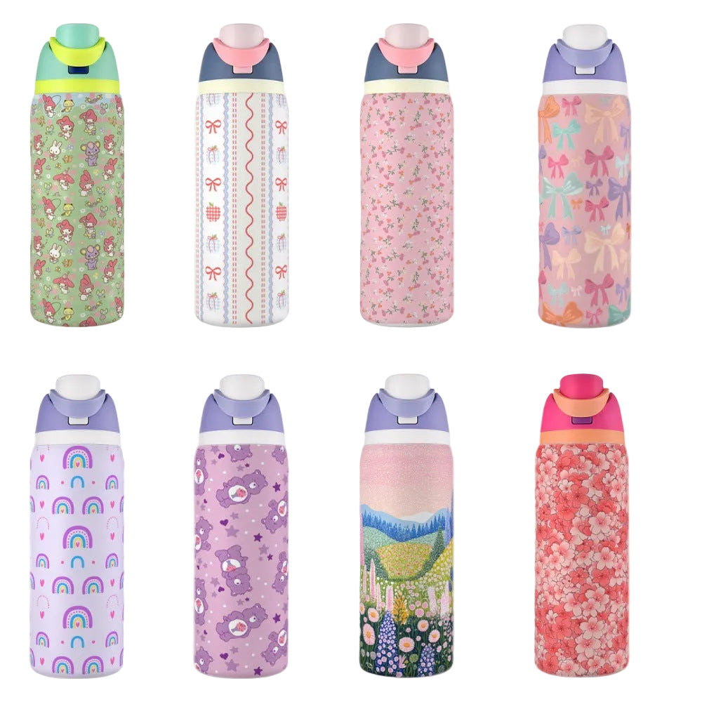 Water Cup 304 Vacuum Stainless Steel Thermos Cup Portable Satchel Straw Double Drink Sports Water Bottle for Men and Women