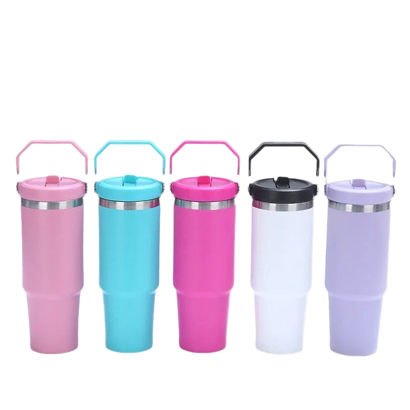 Portable Ice Cup 304 Stainless Steel  890ml  Large Capacity Thermos Cup Outdoor Portable with Handle for Car