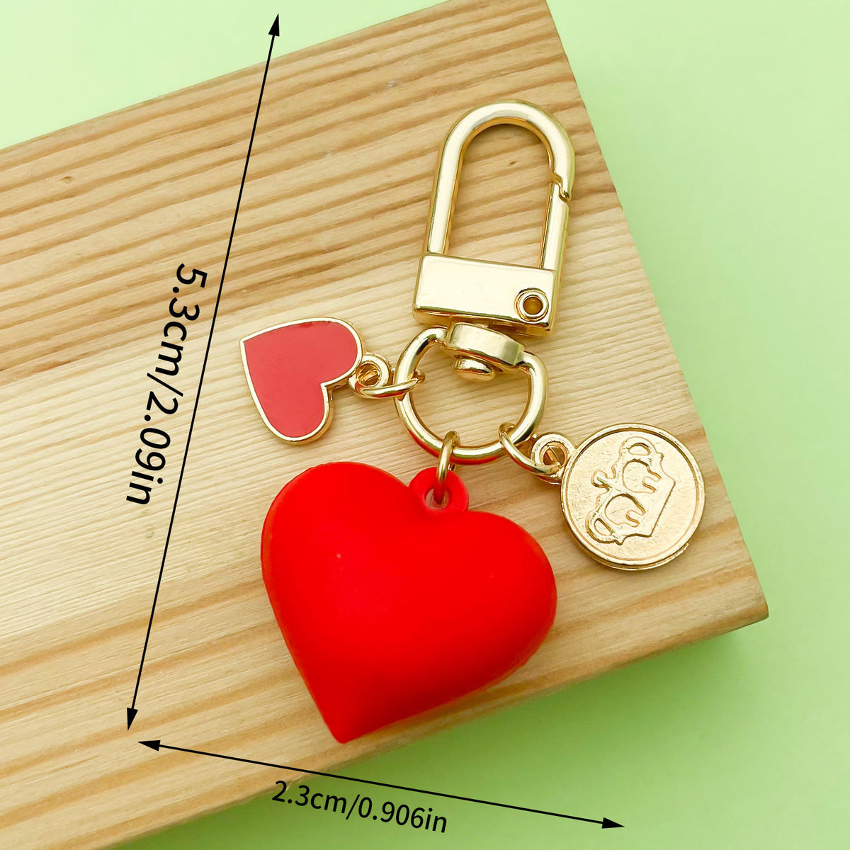 Pearl Heart Keychain Pendant Girly Heart Red Glossy Peach Heart Accessories Small Fresh Couple Bag Pendant