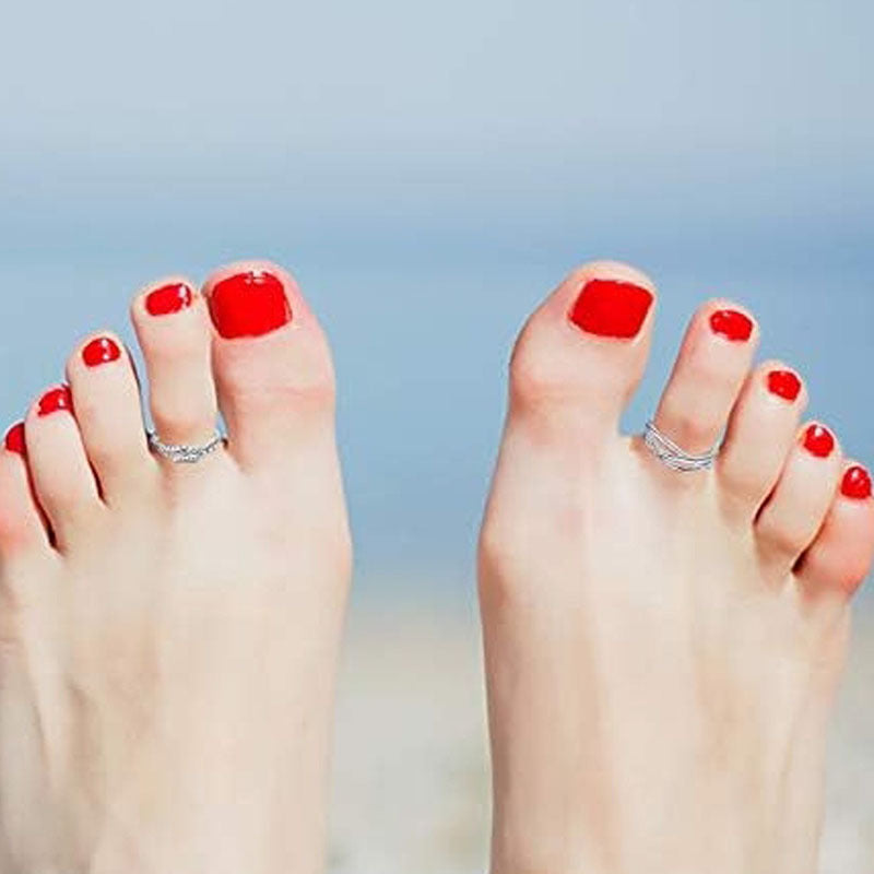 12Pcs Hollow-Out Adjustable Open-Toe Rings for Women Beach Toe Rings